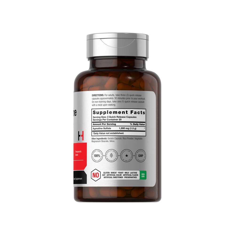 Horbäach Agmatine Sulfate 1500mg per Serving | 60 Capsules thumbnail 2