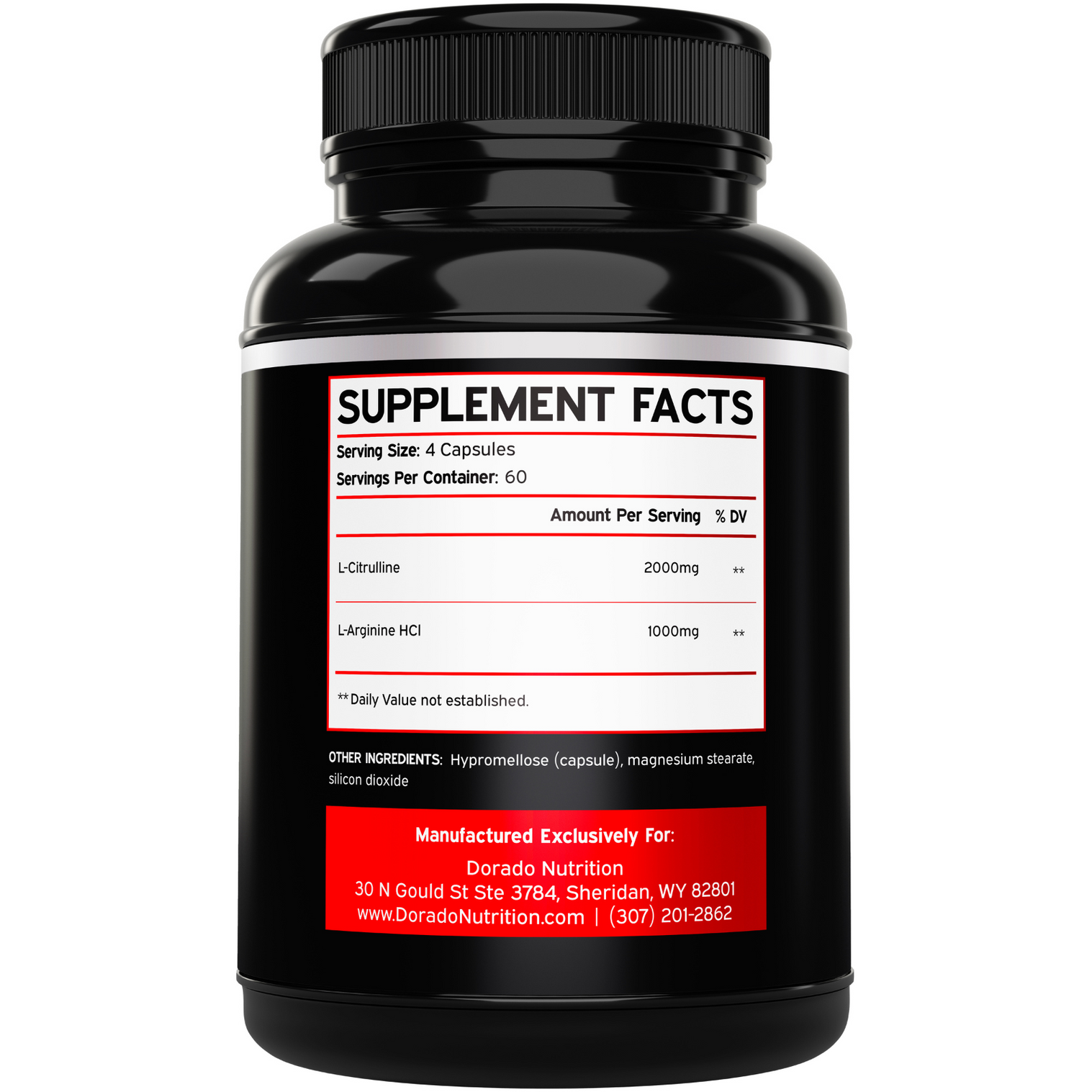Dorado Nutrition L Arginine L Citrulline 3000mg Supplement 240 Capsules thumbnail 2