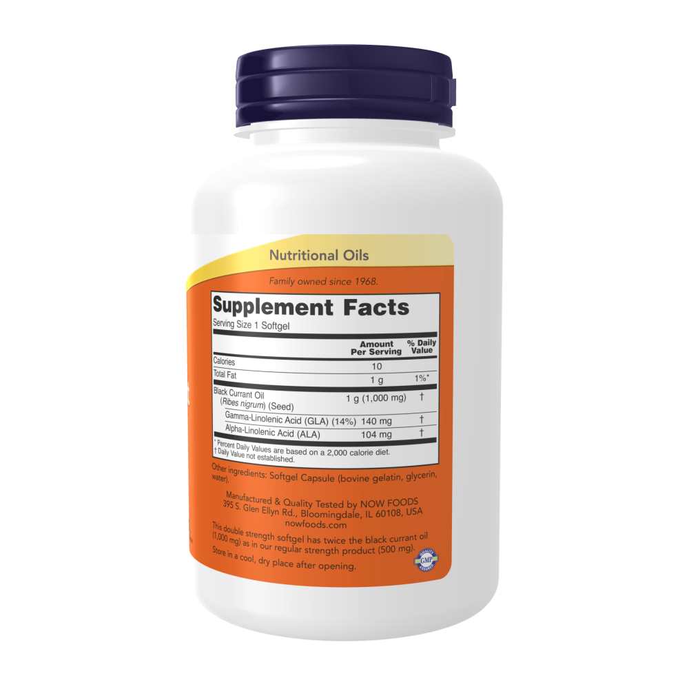 Now Foods Black Currant Oil 1000mg – Double Strength Gla Supplement – 100 Softgels thumbnail 2