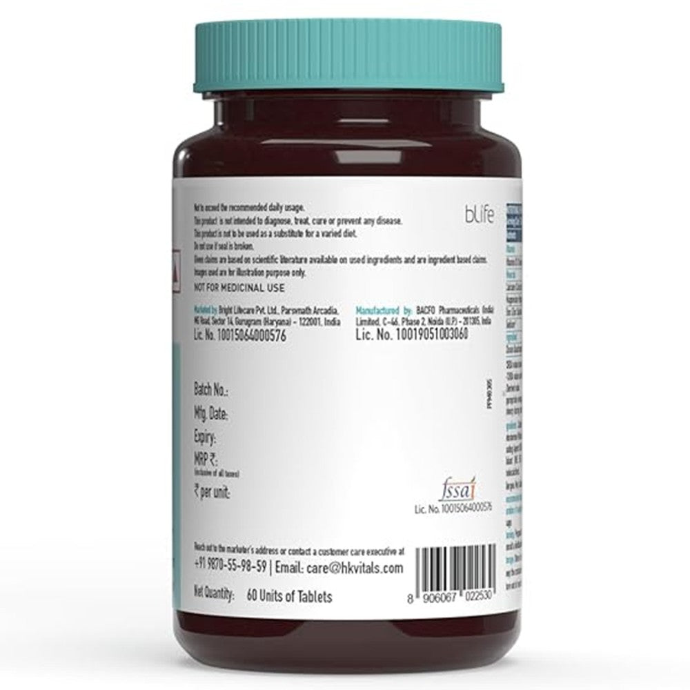 HK Vitals Calcium + Magnesium + Zinc with Vitamin D3 & Cissus 60 Tablets thumbnail 3