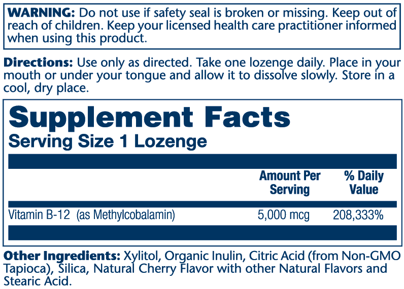 Solaray Methyl B-12 - Cherry 60 Lozenges thumbnail 2