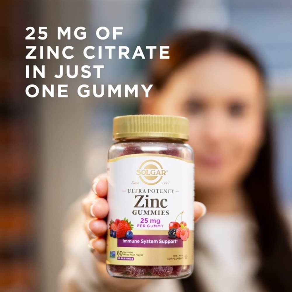 Solgar Ultra Potency Zinc Mixed Fruit 60 Gummies thumbnail 2