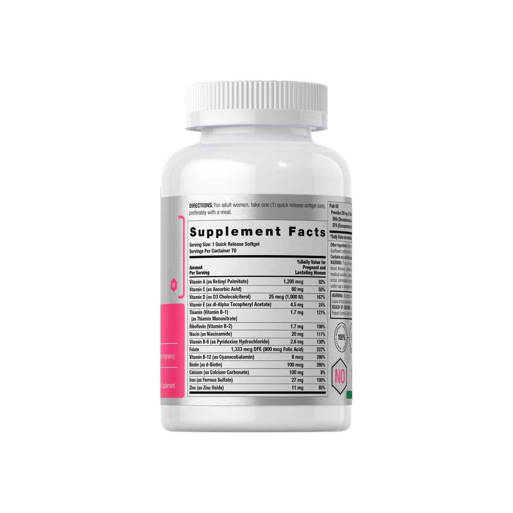 Horbäach Women's Prenatal Multivitamin | 70 Softgels thumbnail 2
