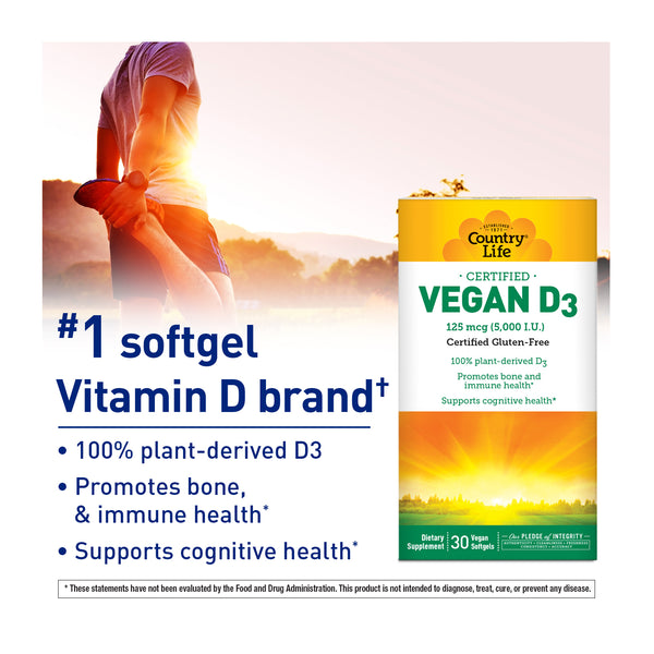 Country Life Vitamins Vegan D3 30 Softgels thumbnail 3