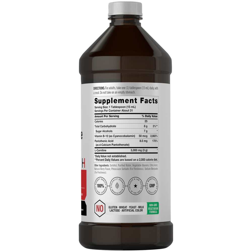 Horbäach l-carnitine liquid 16 oz 3000 mg berry flavor thumbnail 2