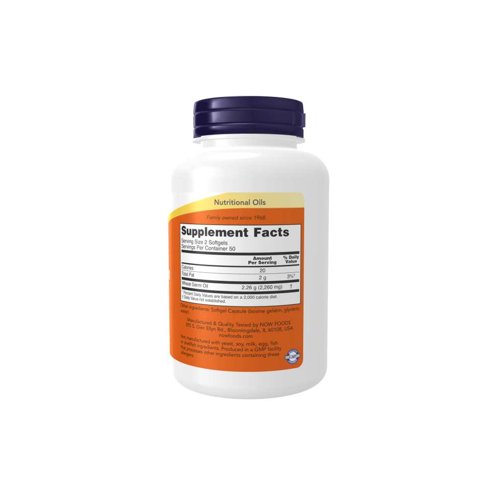 Now Foods Wheat Germ Oil 1130 Mg – Essential Fatty Acids Nutritional Oil – Non-Gmo Softgels – 100 Softgels thumbnail 2