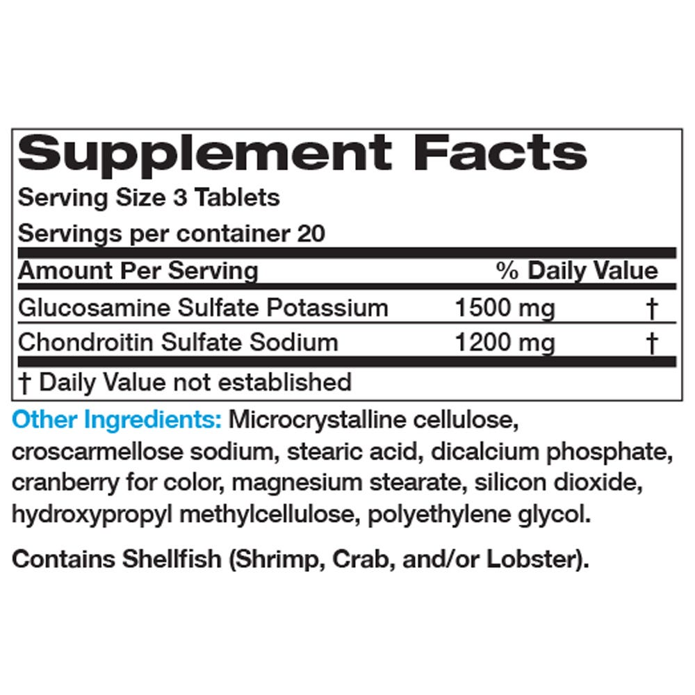 Bronson Vitamins Glucosamine and Chondroitin Extra Strength and High Potency 60 Tabs thumbnail 2