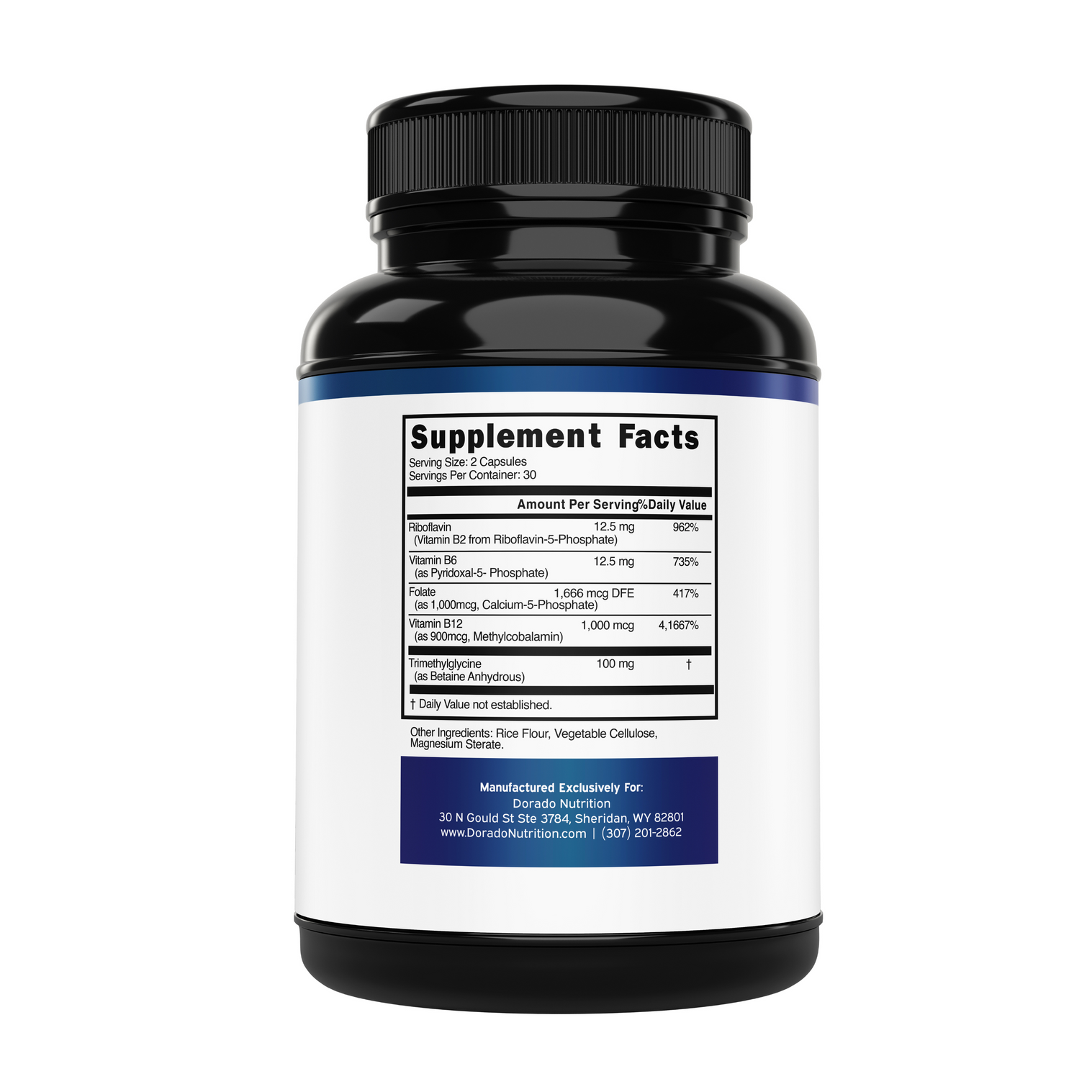 Dorado Nutrition Methylated Multivitamin Supplement for Women & Men 60 Caps thumbnail 2