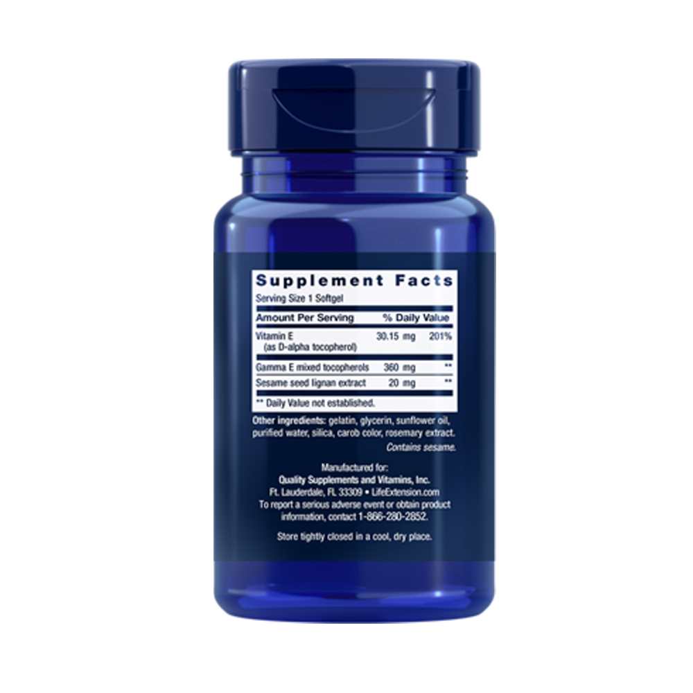 Life Extension Gamma E Mixed Tocopherols – 60 Softgels thumbnail 2