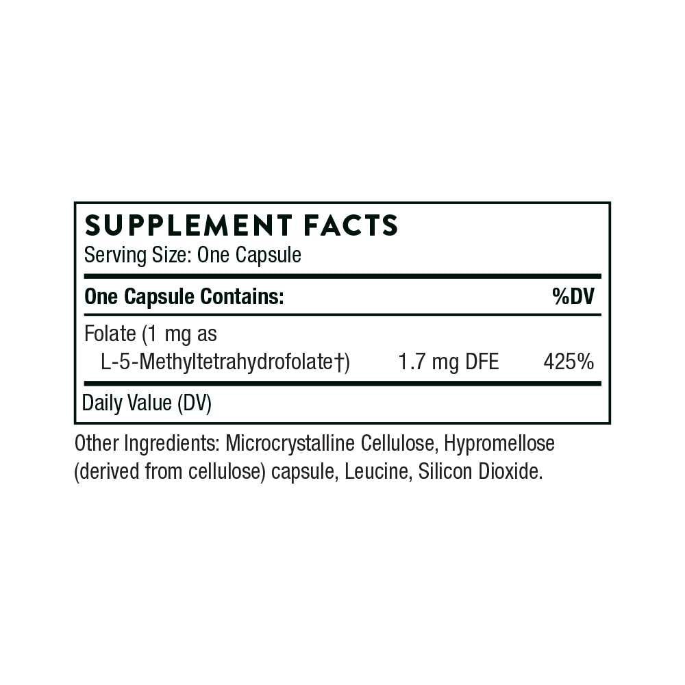 Thorne 5-Mthf 1 Mg – 60 Capsules thumbnail 2