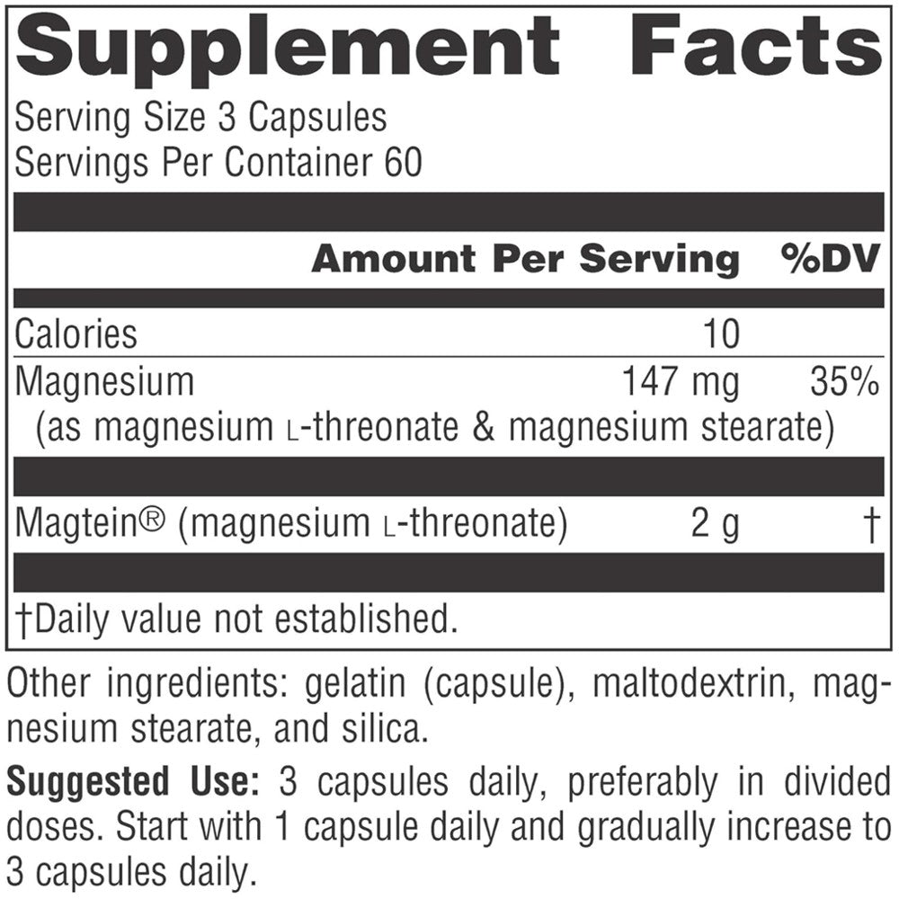 Source Naturals Magtein® Magnesium L-Threonate 667mg – Learning & Memory Support | 90 Capsules thumbnail 4