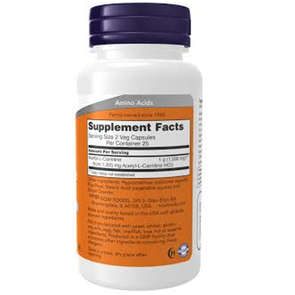 Acetyl-L-Carnitine 500mg Brain & Nerve Support Fat Metabolism & Cellular Energy 50 Veg Capsules thumbnail 2