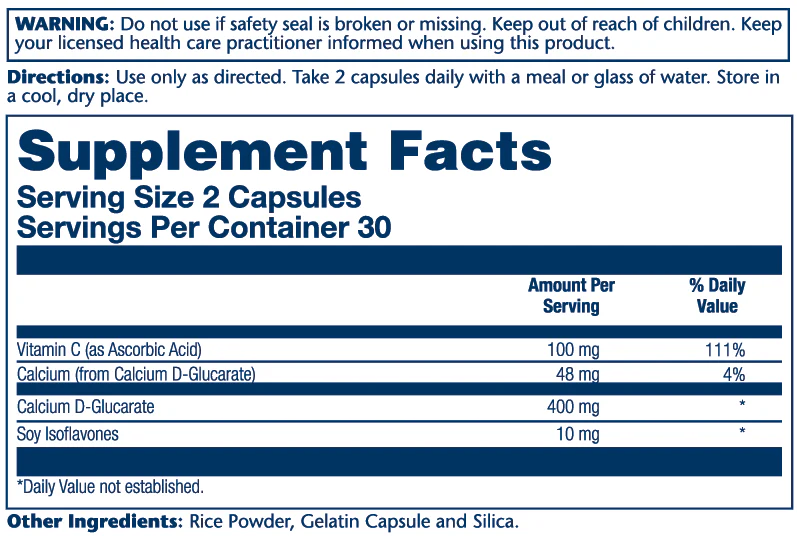 Solaray Calcium D-Glucarate 400mg 60 Caps thumbnail 2