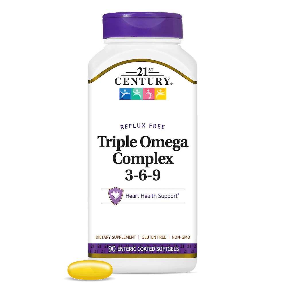 21st Century Triple Omega Complex 3-6-9 Reflux Free 180 Softgels thumbnail 2