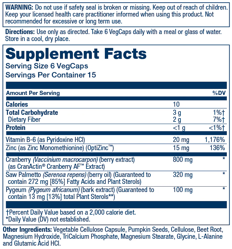 Solaray Pygeum & Saw Palmetto W/cran Actin 90 Caps thumbnail 2