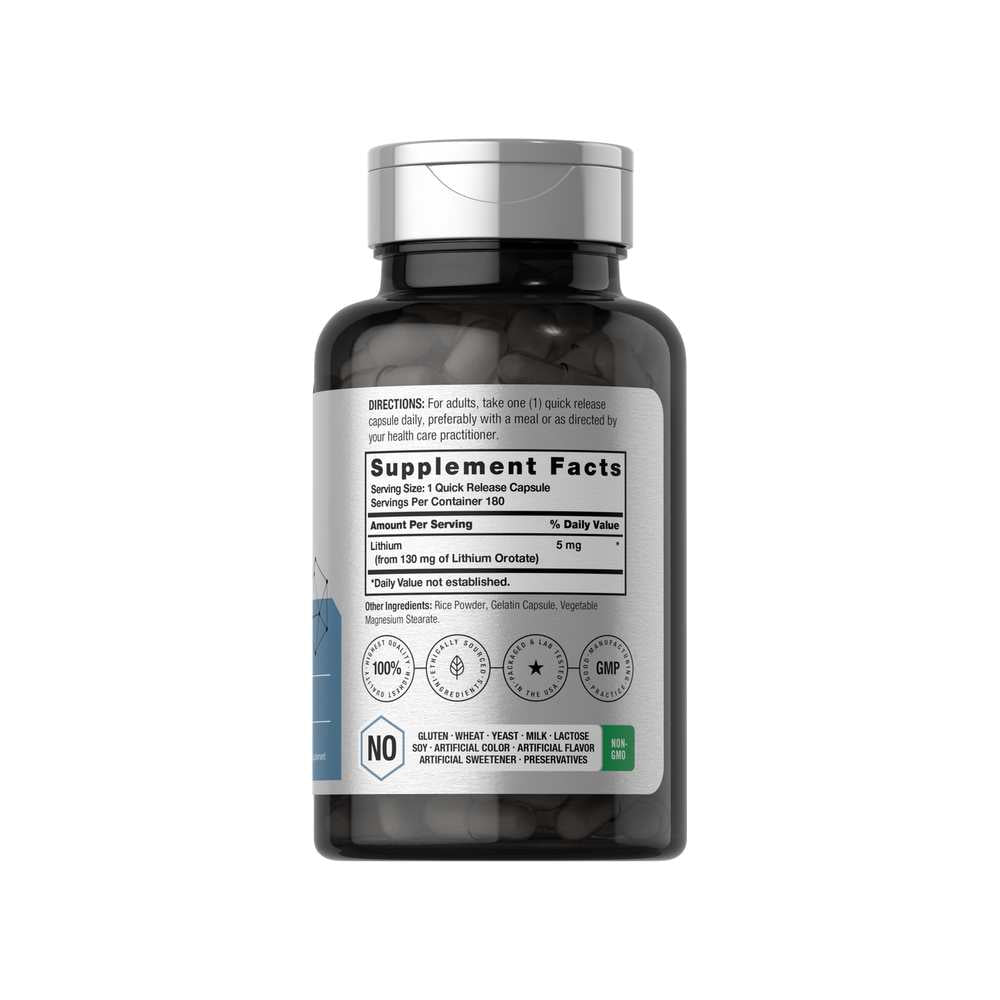 Horbäach Lithium Orotate 130mg | 180 Capsules thumbnail 2