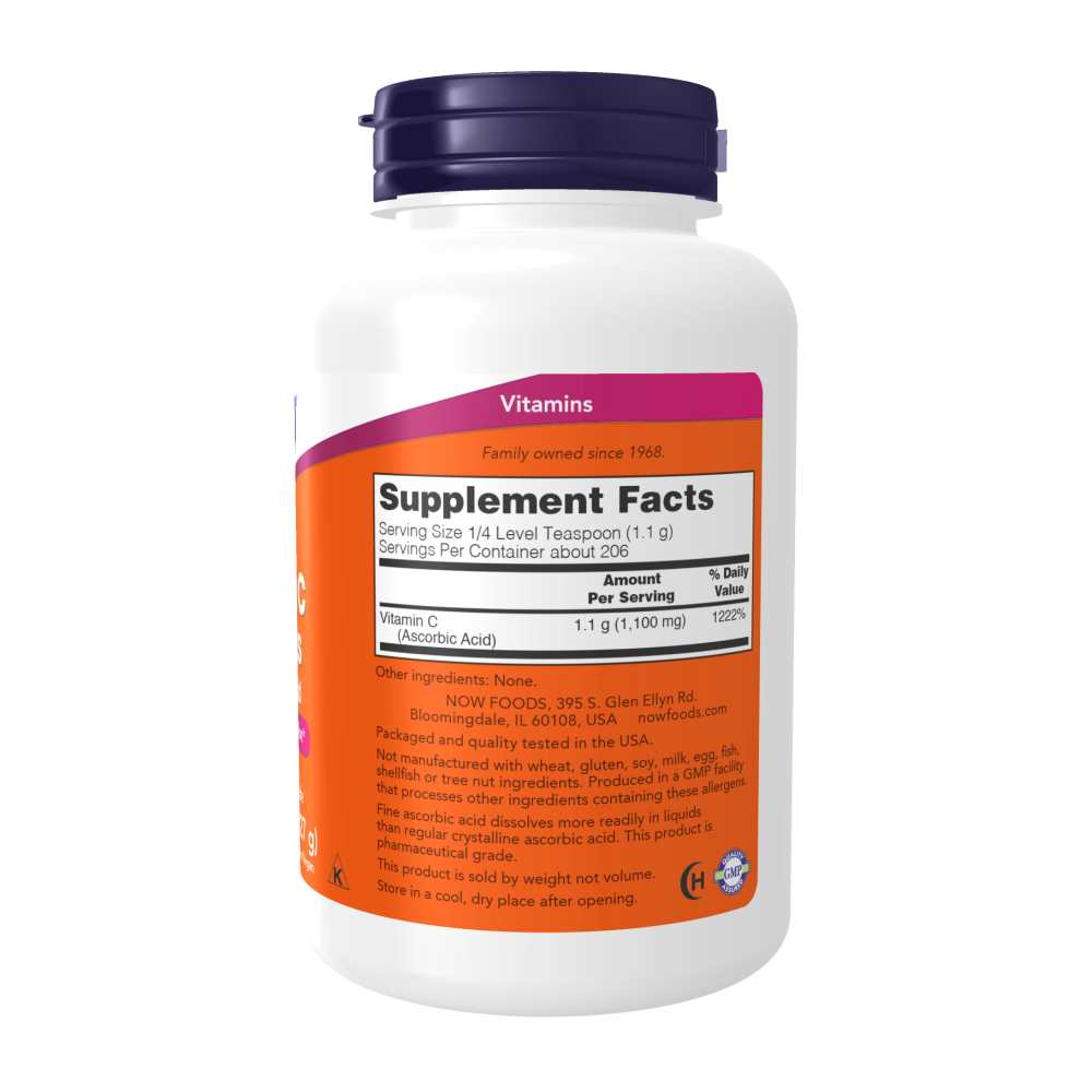 Now Foods Vitamin C Crystals – Pharmaceutical Grade – Pure Ascorbic Acid – 8 Oz (227g) thumbnail 2