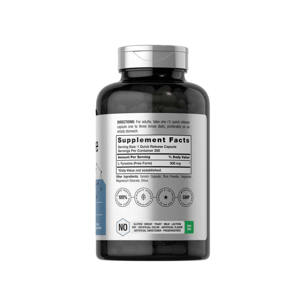 Horbäach L-Tyrosine 500mg | 200 Capsules thumbnail 2