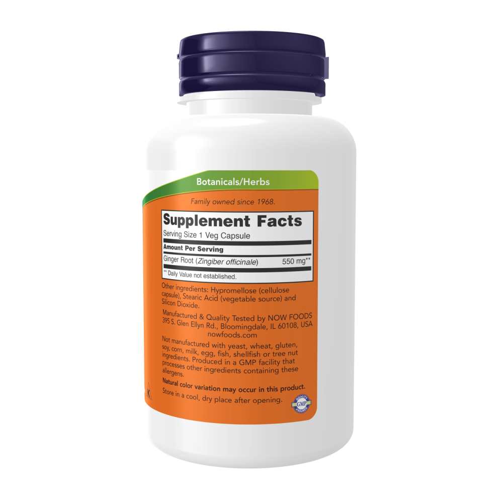 Now Foods Ginger Root 550 Mg – Digestive & Cardiovascular Support – 100 Veg Capsules thumbnail 2