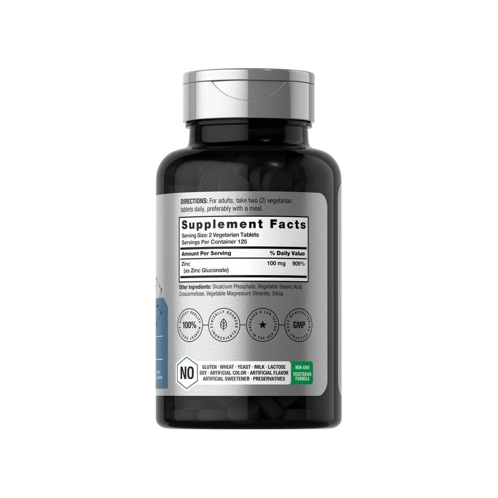 Horbäach Zinc Chelated 100mg per Serving | 250 Tablets thumbnail 2