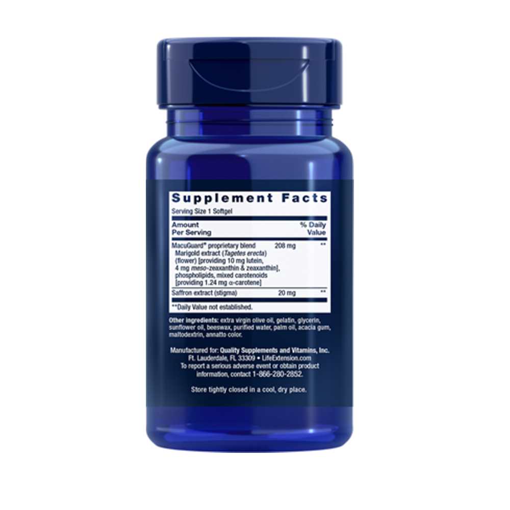 Life Extension MacuGuard® Ocular Support with Saffron 60 softgels thumbnail 2