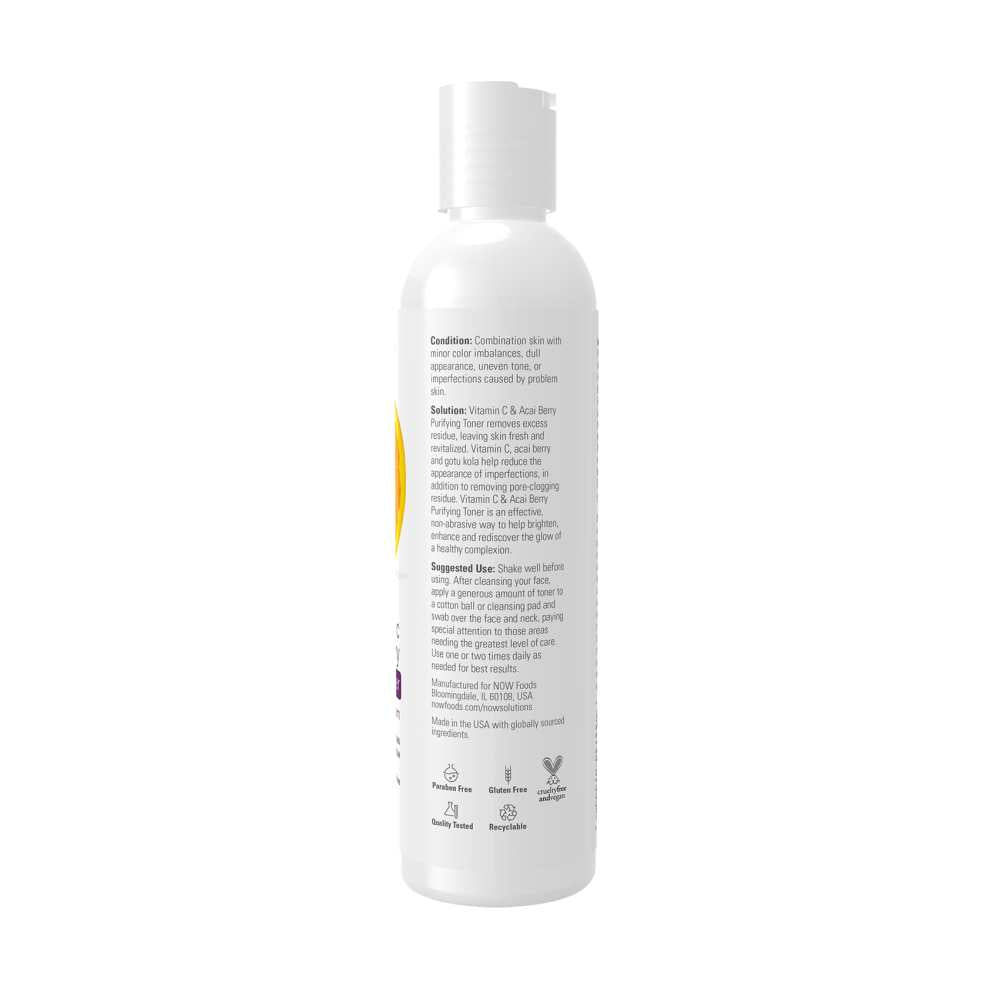 Now Foods Vitamin C & Acai Berry – Brightening & Purifying Toner – for Most Skin Types – 8.11 Oz. (237 M L) thumbnail 2