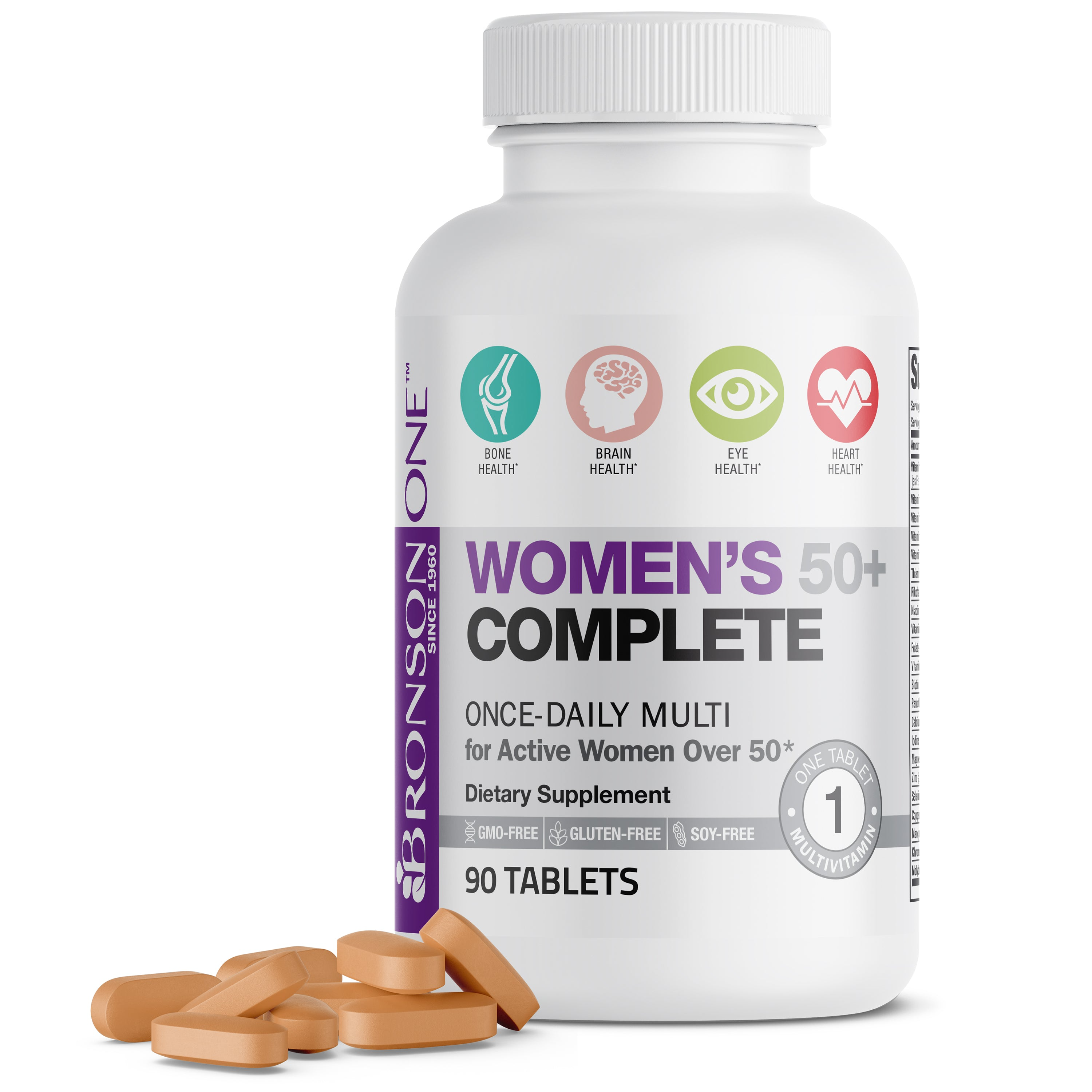 Bronson Vitamins Bronson One™ Women’s 50+ Complete Once-Daily Multivitamin 30 Tabs thumbnail 2