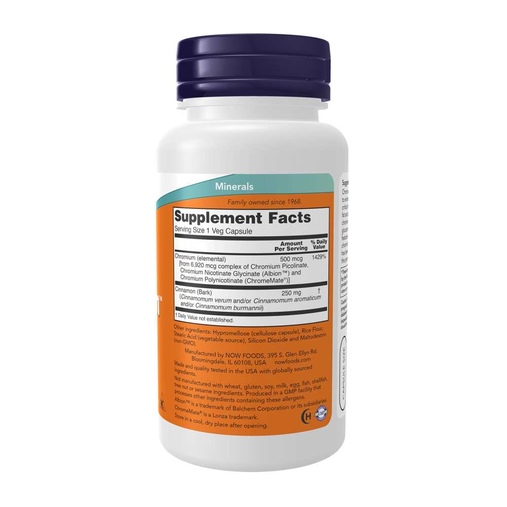 Now Foods Tri-Chromium 500 Mcg – Supports Healthy Glucose Metabolism – 90 Veg Capsules thumbnail 3