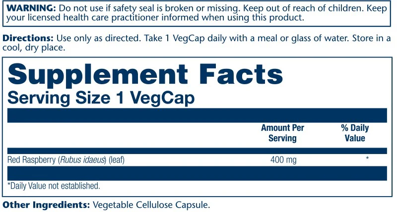 Solaray Red Raspberry Leaf 400mg 100 Caps thumbnail 2