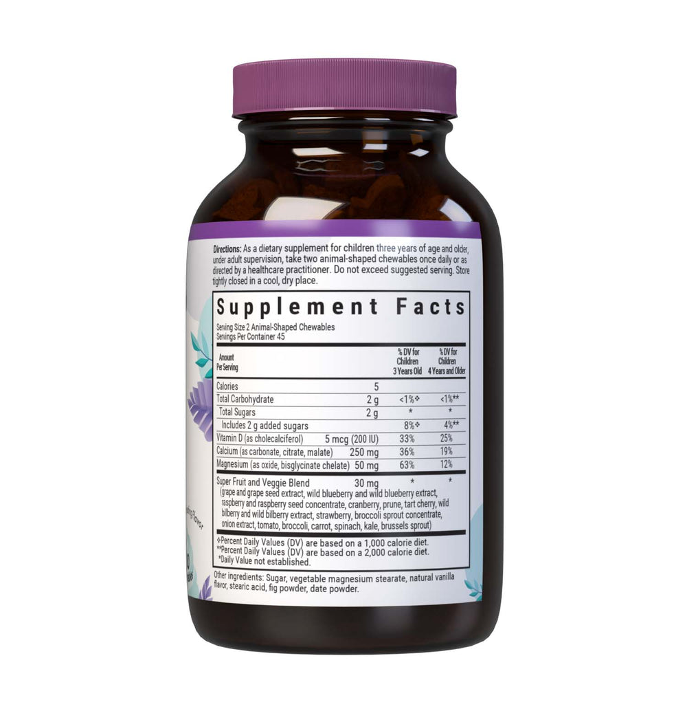 Bluebonnet Nutrition Rainforest Animalz Calcium Magnesium & Vitamin D3 90 Tabs thumbnail 2