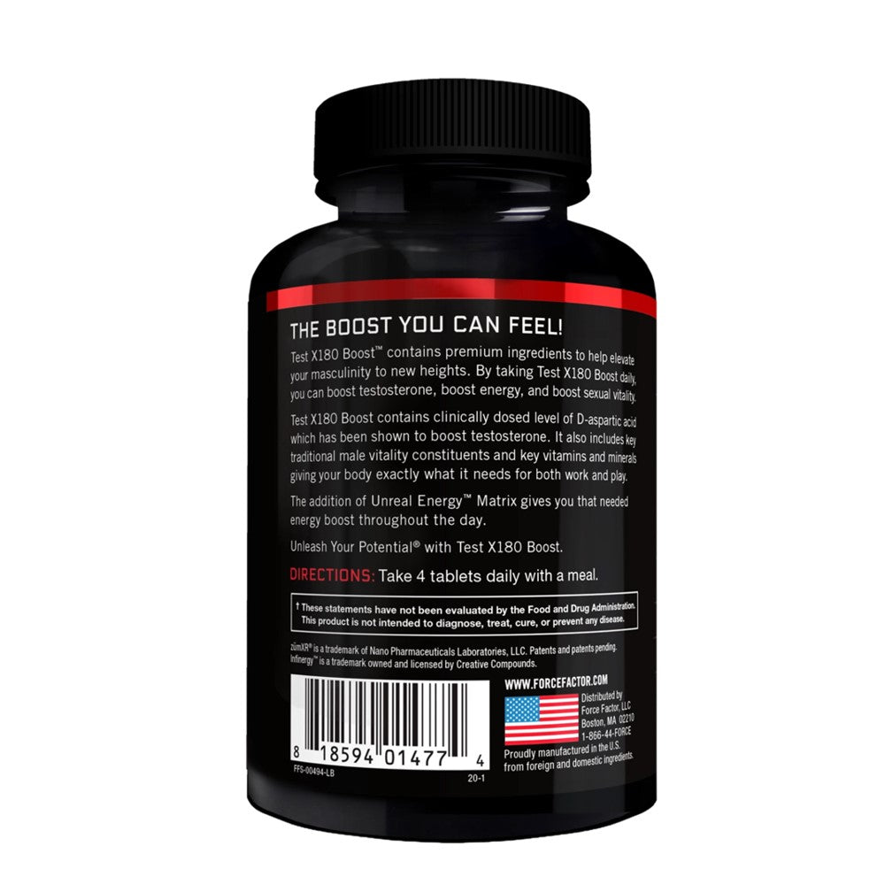 Force Factor Test X180 Boost - Testosterone & Energy Support - 120 Capsules - Dietary Supplement thumbnail 2