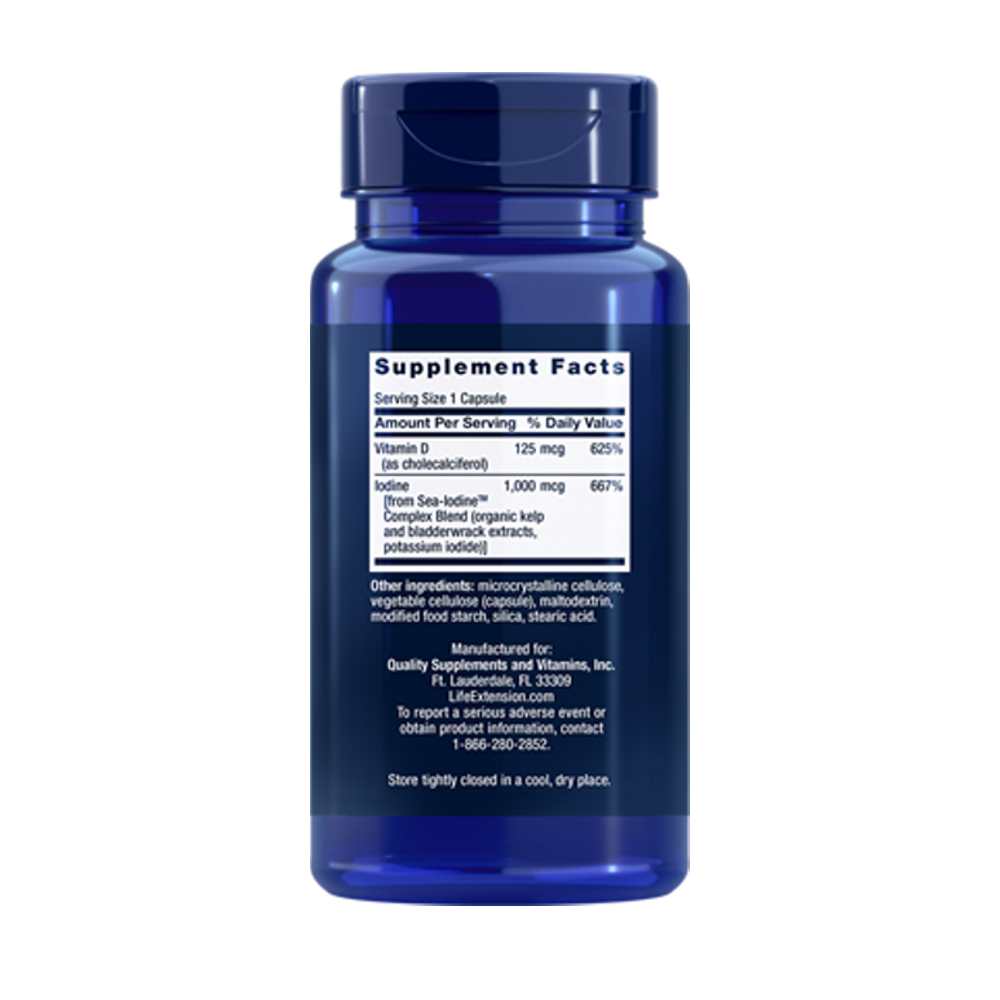 Life Extension Vitamin D3 with Sea-Iodine™ 125 Mcg (5000 Iu), 60 Capsules thumbnail 2