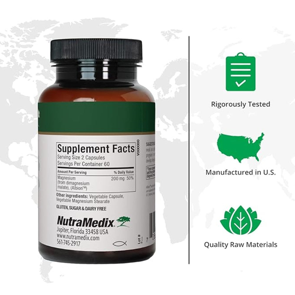 NutraMedix Magnesium Malate – Muscle Support & Energy Booster, 120 Veg Capsules thumbnail 2