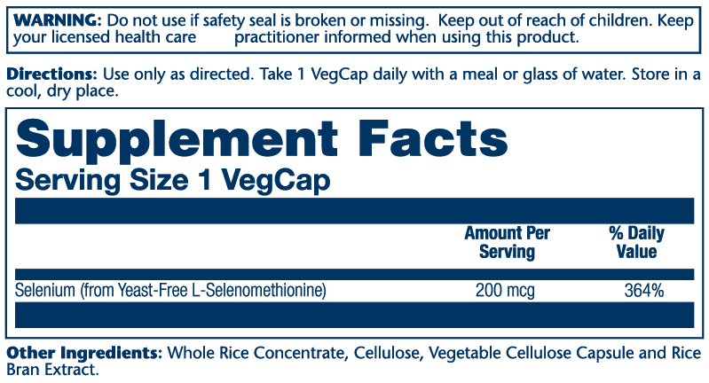 Solaray Selenium 200mcg, Yeast-Free 90 caps thumbnail 2