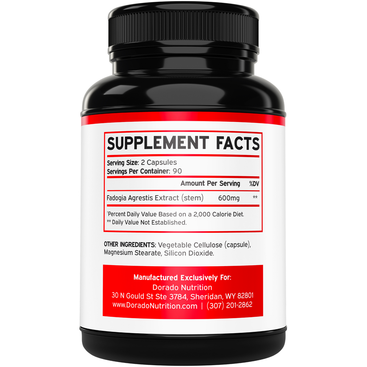 Dorado Nutrition Fadogia Agrestis (600mg) 180 Caps thumbnail 2