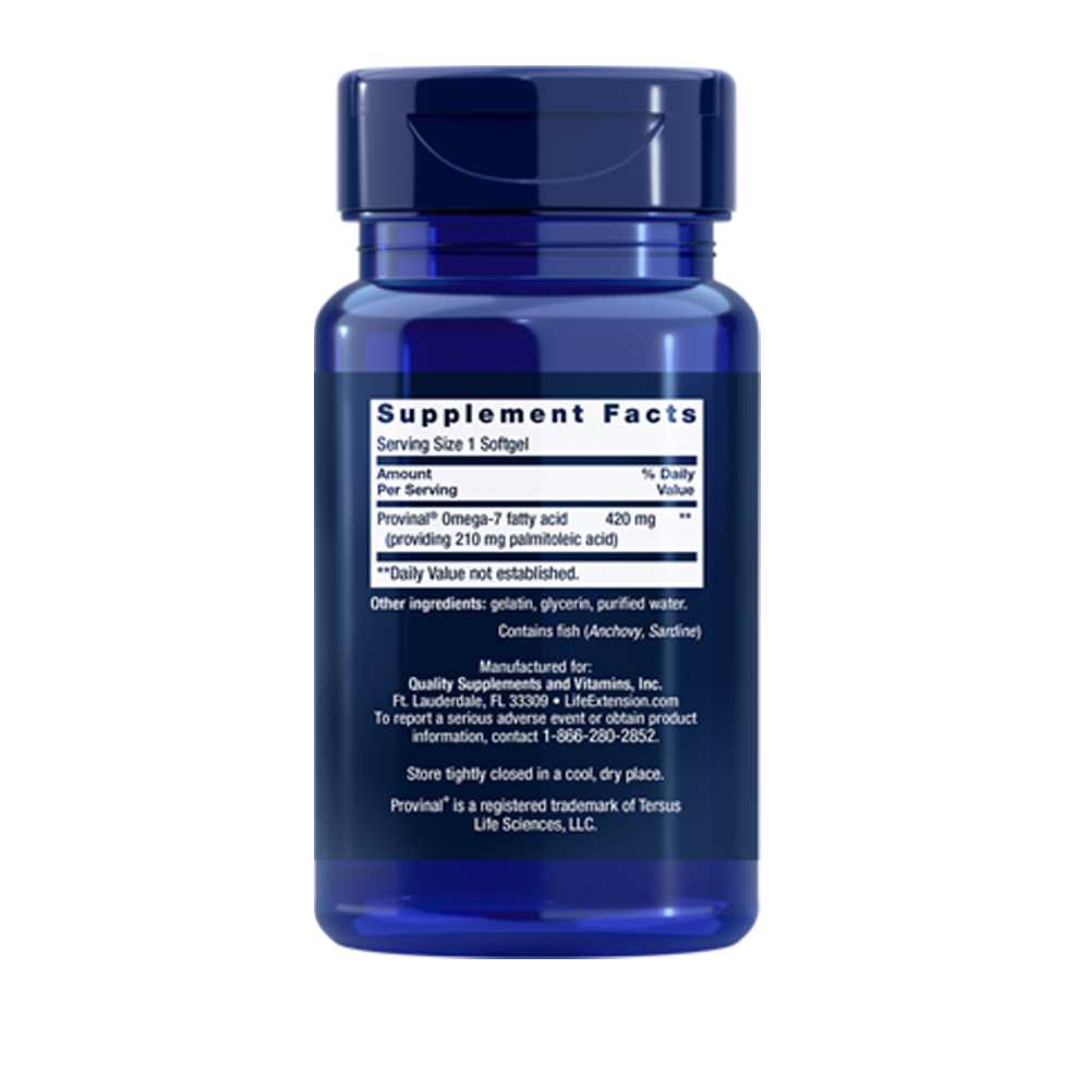 Life Extension Provinal® Purified Omega-7 30 Softgels thumbnail 2