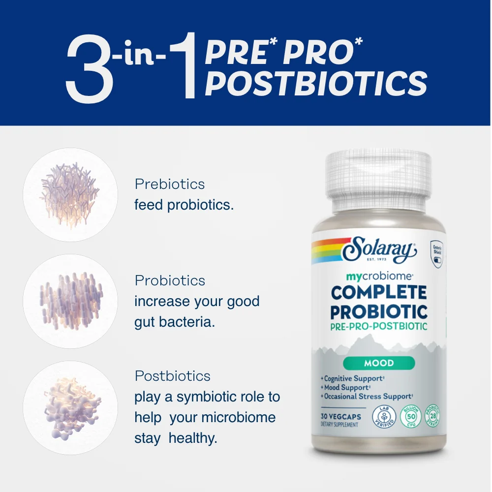 Solaray Mycrobiome Complete Probiotic Mood 30 Caps thumbnail 2