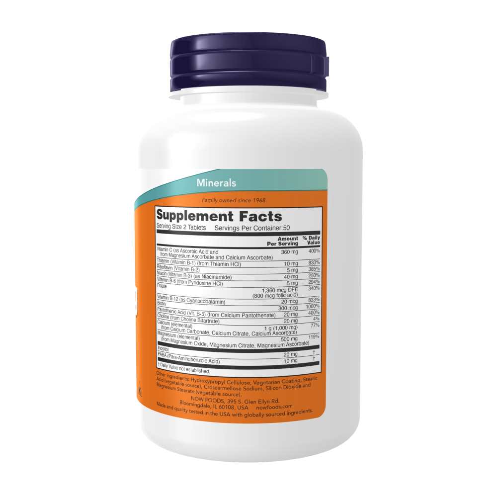 Now Foods Cal-Mag Stress Formula – with B-Complex & Vitamin C – 100 Tablets thumbnail 2
