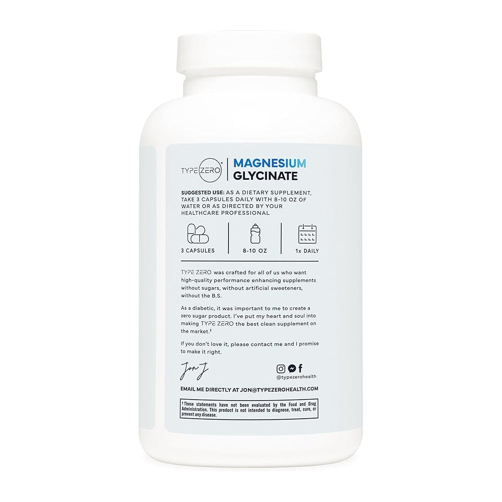 TYPE ZERO CLEAN MAGNESIUM GLYCINATE 210mg Per Serving Non-GMO Third-Party Tested thumbnail 3