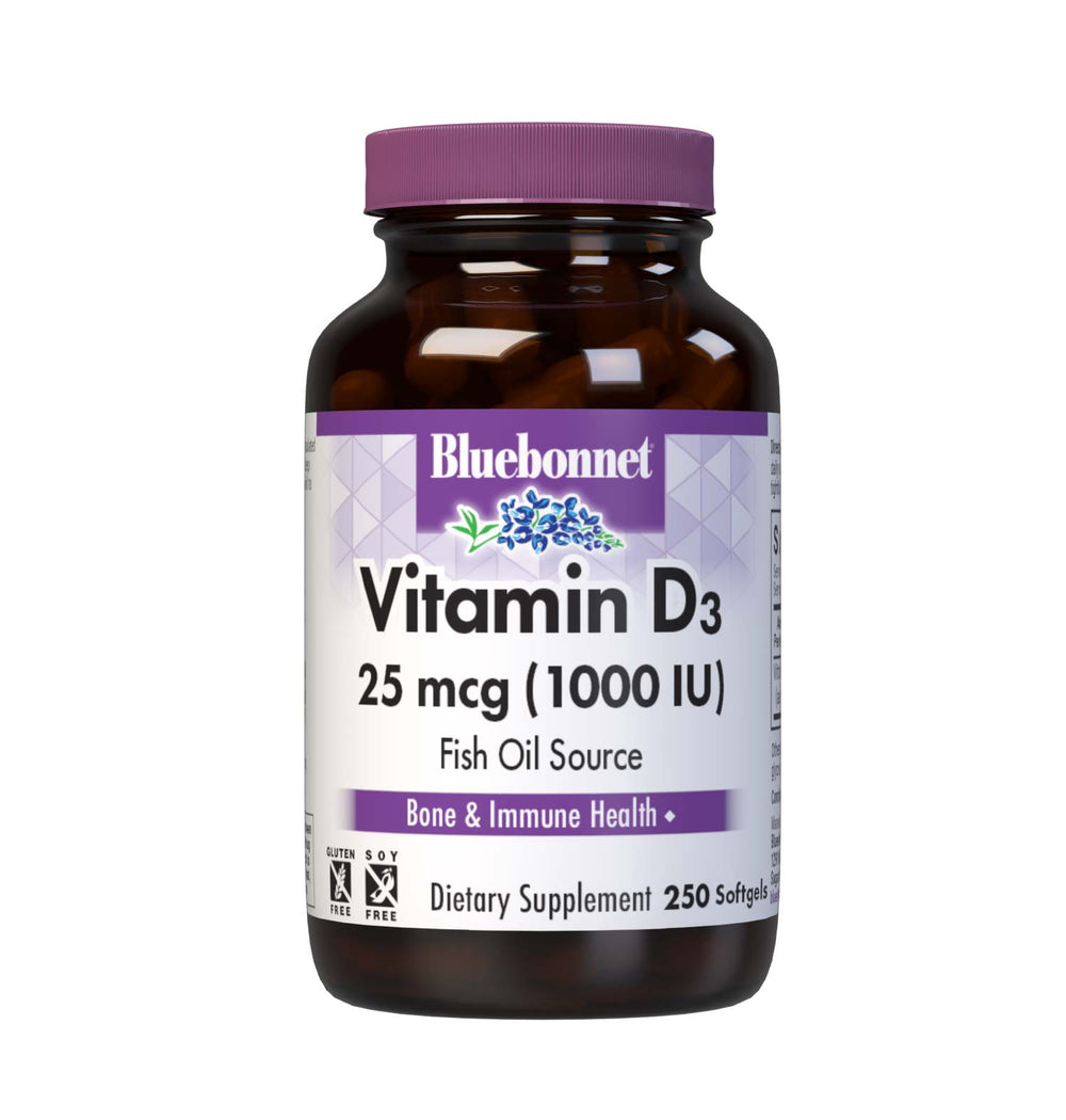Bluebonnet Nutrition Vitamin D3 25 Mcg (1000 Iu) 100 Softgels thumbnail 2