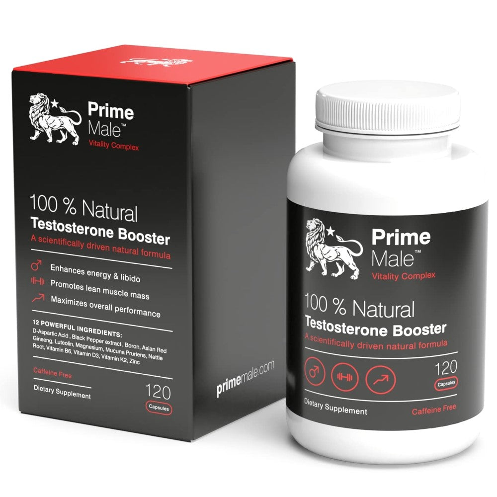 Prime Male™ Vitality Complex - 100% Natural Testosterone Booster for Energy, Libido & Lean Muscle - 120 Capsules thumbnail 2