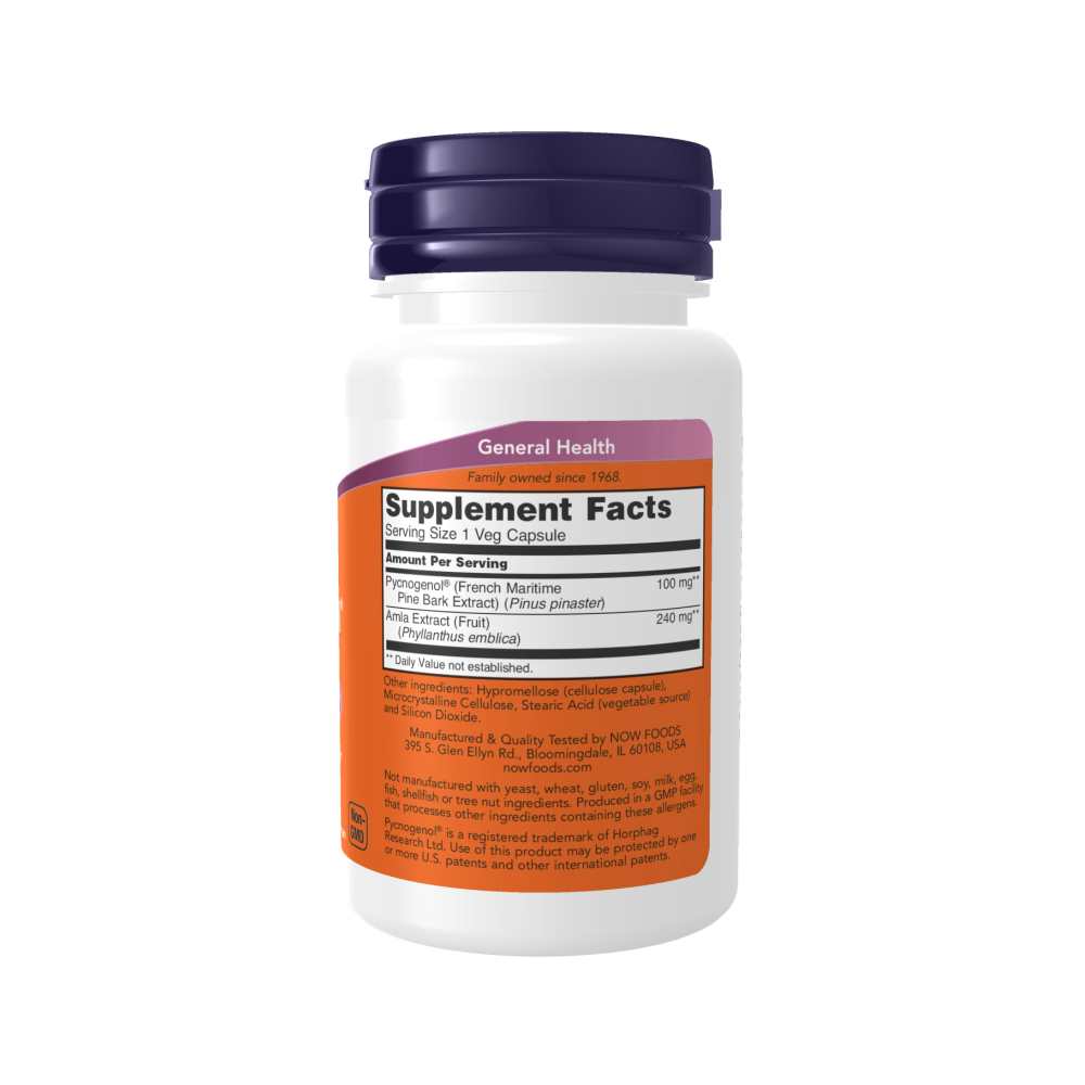 Now Foods Pycnogenol® 100mg – Antioxidant & Immune Support – 60 Veg Capsules thumbnail 2