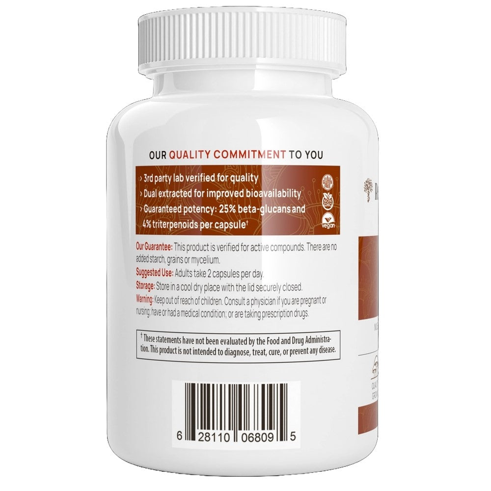 Real Mushrooms Reishi Longevity+ Mushroom Extract Capsules – 90 Capsules | Quality Grown & Verified for Active Compounds thumbnail 3
