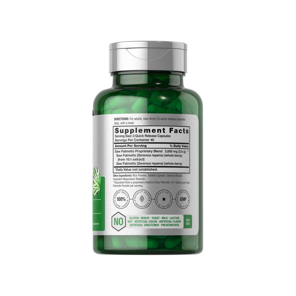 Horbäach Saw Palmetto 3600mg per Serving | 120 Capsules thumbnail 2