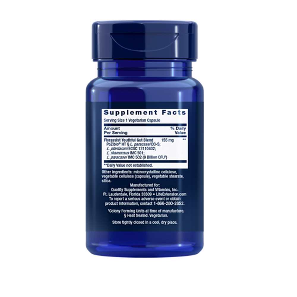 Life Extension Florassist® Probiotic Youthful Gut – 30 Vegetarian Capsules thumbnail 2