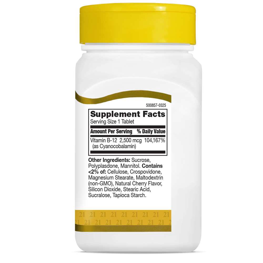 21st Century Vitamin B-12 2500 Mcg 110 Tabs thumbnail 2
