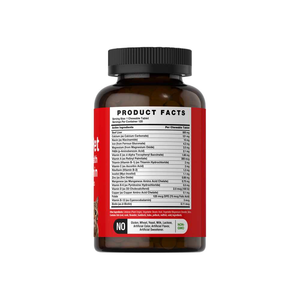 Horbäach Pet Multivitamin for Dogs & Cats | 120 Chewable Tablets thumbnail 2