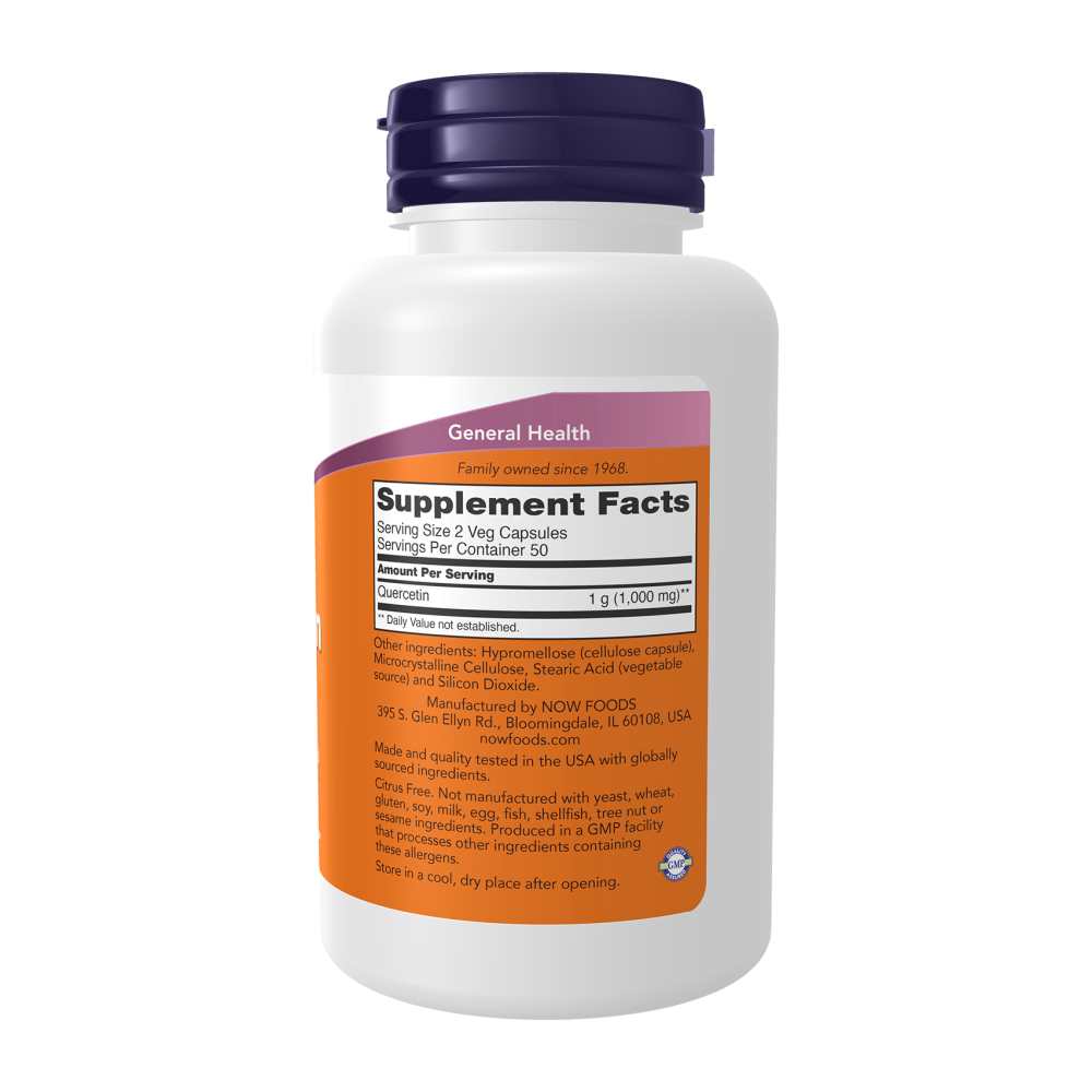 Now Foods Quercetin 500 Mg – Respiratory & Immune Support – 100 Veg Capsules thumbnail 2
