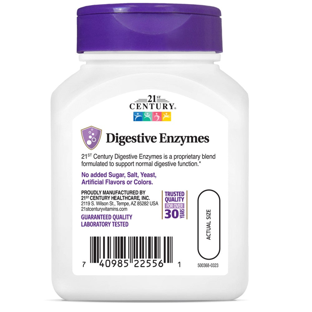21st Century Digestive Enzymes, Proprietary Blend, Healthy Digestion, 60 Capsules thumbnail 4