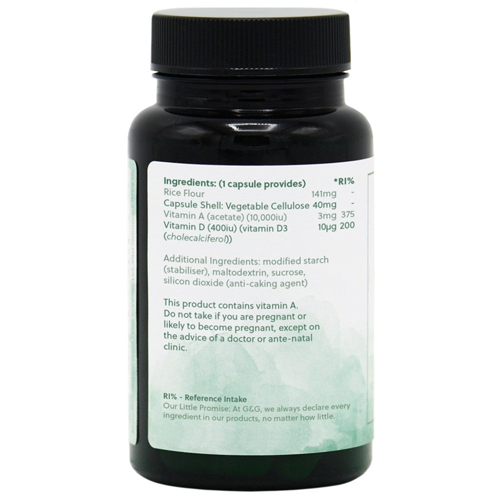 G&G Vitamin A & D3 (120 Vegan Capsules) - Premium Supplement for Daily Wellness thumbnail 2